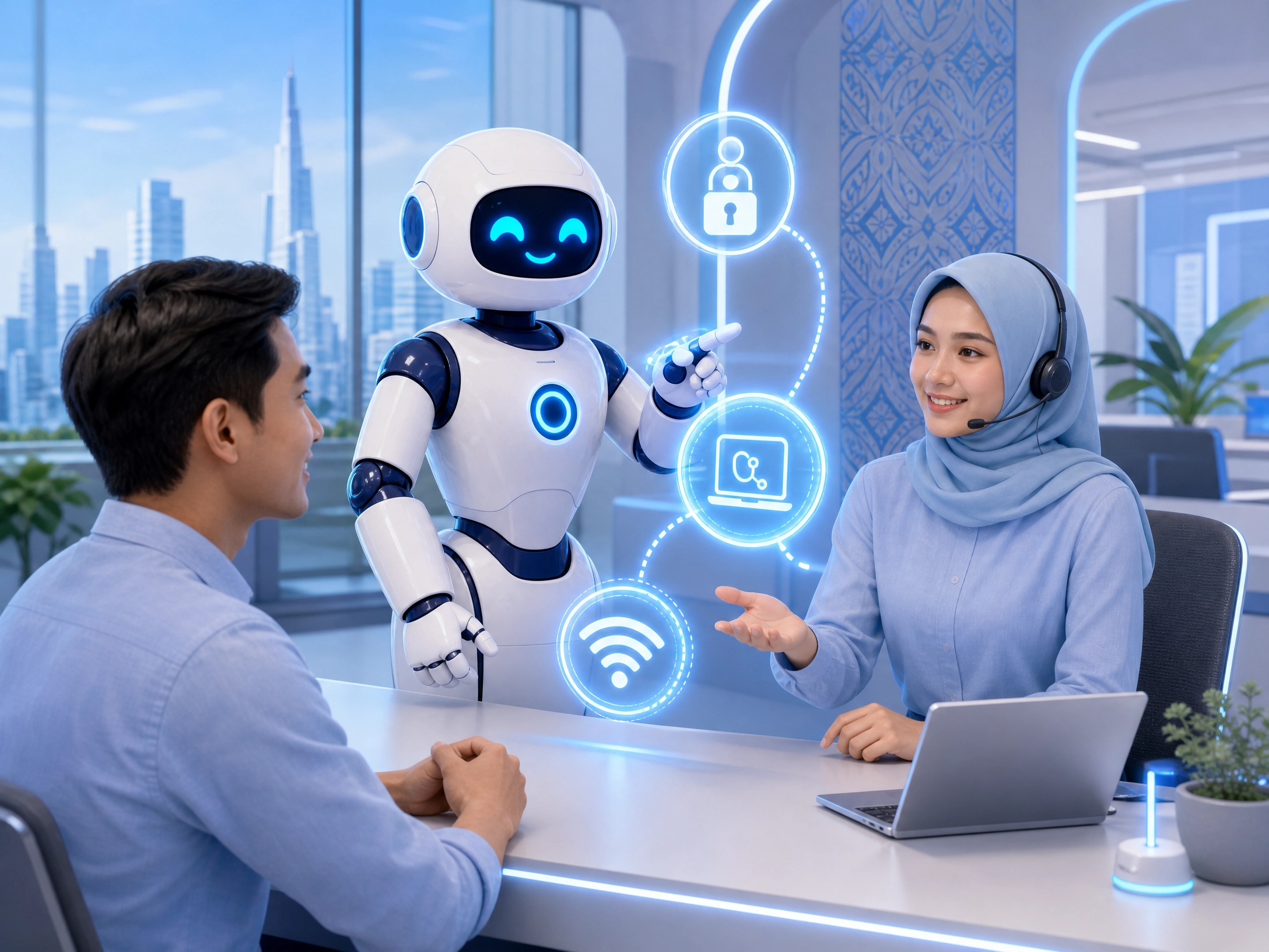 Sistem manajemen layanan IT dengan agen AI yang mendampingi tim helpdesk perusahaan